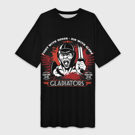 Платье-футболка 3D с принтом GLADIATORS в Санкт-Петербурге,  |  | bellator | boxing | fight club | mixed martial arts | ufc | айкидо | беллатор | боевые искусства | боец | бои без правил | бойцовский клуб | бокс | борьба | гладиатор | джиуджитсу | дзюдо | единоборства | карате | кикбоксинг