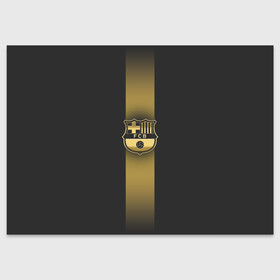 Поздравительная открытка с принтом Barcelona Gold-Graphite Theme в Санкт-Петербурге, 100% бумага | плотность бумаги 280 г/м2, матовая, на обратной стороне линовка и место для марки
 | barcelona | blaugrana | fc barcelona | spain | барселона | гранатово синие | золото | золотоые логотипы | золотые эмблемы | ла лига | лига чемпионов | фк барселона | футбол | чемпионат испании
