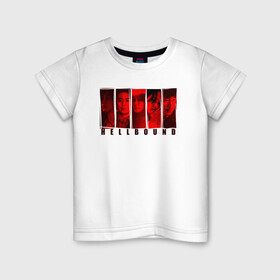 Детская футболка хлопок с принтом Персонажи hellbound в Санкт-Петербурге, 100% хлопок | круглый вырез горловины, полуприлегающий силуэт, длина до линии бедер | кадры | люди | надпись | название | персонажи