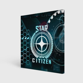 Холст квадратный с принтом Star Citizen (Стар Ситизен) в Санкт-Петербурге, 100% ПВХ |  | squadron 42 | star citizen | галактика | игры | космического симулятора | космос