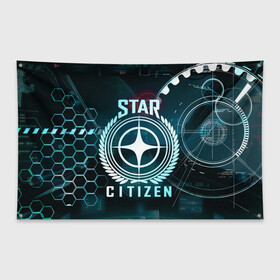 Флаг-баннер с принтом Star Citizen (Стар Ситизен) в Санкт-Петербурге, 100% полиэстер | размер 67 х 109 см, плотность ткани — 95 г/м2; по краям флага есть четыре люверса для крепления | squadron 42 | star citizen | галактика | игры | космического симулятора | космос