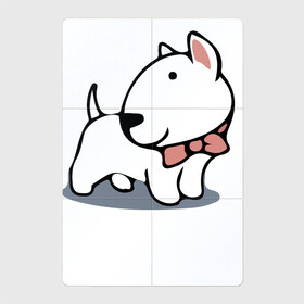 Магнитный плакат 2Х3 с принтом Прикольный милый щенок бультерьера в Санкт-Петербурге, Полимерный материал с магнитным слоем | 6 деталей размером 9*9 см | bull terrier | dog | muzzle | paws | puppy | бультерьер | лапы | пёс | собака | щенок