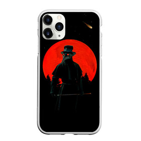 Чехол для iPhone 11 Pro матовый с принтом plague doctor ЧУМНОЙ ДОКТОР в Санкт-Петербурге, Силикон |  | art | artwork | dark | illustration | moon | plague doctor | red moon | арт | луна | мрак | ночь | чума | чумной доктор