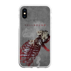 Чехол для iPhone XS Max матовый с принтом Hellbound Новая истина в Санкт-Петербурге, Силикон | Область печати: задняя сторона чехла, без боковых панелей | Тематика изображения на принте: дым | надпись | скелет | текстура