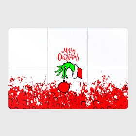 Магнитный плакат 3Х2 с принтом Merry Christmas Grinch в Санкт-Петербурге, Полимерный материал с магнитным слоем | 6 деталей размером 9*9 см | Тематика изображения на принте: 2022 | grinch | happy new year | merry christmas | год тигра | гринч | зима близко | нг | новогодний | новый год | новый год 2022 | рождество | снег | снежинки