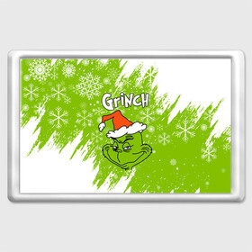 Магнит 45*70 с принтом Grinch Green. в Санкт-Петербурге, Пластик | Размер: 78*52 мм; Размер печати: 70*45 | 2022 | grinch | happy new year | merry christmas | год тигра | гринч | зима близко | нг | новогодний | новый год | новый год 2022 | рождество | снег | снежинки