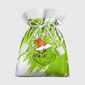 Подарочный 3D мешок с принтом Grinch Green. в Санкт-Петербурге, 100% полиэстер | Размер: 29*39 см | Тематика изображения на принте: 2022 | grinch | happy new year | merry christmas | год тигра | гринч | зима близко | нг | новогодний | новый год | новый год 2022 | рождество | снег | снежинки