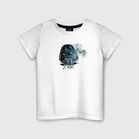 Детская футболка хлопок с принтом Jiok демон в Санкт-Петербурге, 100% хлопок | круглый вырез горловины, полуприлегающий силуэт, длина до линии бедер | демон | дым | монстр | надпись | название