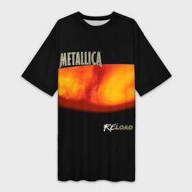 Платье-футболка 3D с принтом Metallica ReLoad в Санкт-Петербурге,  |  | hard | heavy | james hetfield | kirk hammett | lars ulrich | metallica | music | robert trujillo | rock band | thrash | thrashmetal | альбом | джеймс хэтфилд | кирк хэмметт | ларс ульрих | метал | металика | металлика | музыка | роберт трухильо | рок груп