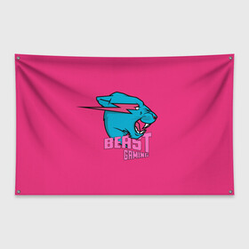 Флаг-баннер с принтом Mr Beast Gaming Full Print (Pink edition) в Санкт-Петербурге, 100% полиэстер | размер 67 х 109 см, плотность ткани — 95 г/м2; по краям флага есть четыре люверса для крепления | gamer | games | gaming | mr beast | mrbeast | youtube | блогеры | игры | мистер бист | ютуберы