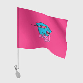 Флаг для автомобиля с принтом Mr Beast Gaming Full Print (Pink edition) в Санкт-Петербурге, 100% полиэстер | Размер: 30*21 см | gamer | games | gaming | mr beast | mrbeast | youtube | блогеры | игры | мистер бист | ютуберы