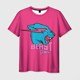 Мужская футболка 3D с принтом Mr Beast Gaming Full Print (Pink edition) в Санкт-Петербурге, 100% полиэфир | прямой крой, круглый вырез горловины, длина до линии бедер | gamer | games | gaming | mr beast | mrbeast | youtube | блогеры | игры | мистер бист | ютуберы