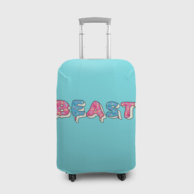 Чехол для чемодана 3D с принтом Mr Beast Donut в Санкт-Петербурге, 86% полиэфир, 14% спандекс | двустороннее нанесение принта, прорези для ручек и колес | mr beast | mrbeast | youtube | арты | блогеры | мистер бист | прикольные надписи | ютуберы