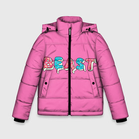 Зимняя куртка для мальчиков 3D с принтом Mr Beast Donut (Pink edition) в Санкт-Петербурге, ткань верха — 100% полиэстер; подклад — 100% полиэстер, утеплитель — 100% полиэстер | длина ниже бедра, удлиненная спинка, воротник стойка и отстегивающийся капюшон. Есть боковые карманы с листочкой на кнопках, утяжки по низу изделия и внутренний карман на молнии. 

Предусмотрены светоотражающий принт на спинке, радужный светоотражающий элемент на пуллере молнии и на резинке для утяжки | Тематика изображения на принте: arts | mr beast | mrbeast | youtube | арты | блогеры | мистер бист | прикольные надписи | ютуб | ютуберы