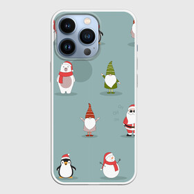 Чехол для iPhone 13 Pro с принтом Новый Гoд в Санкт-Петербурге,  |  | 2022 | гном | год | дед | зима | мишка | мороз | новый | пингвин | праздик | рождество | снеговик | узор