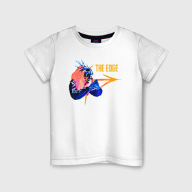 Детская футболка хлопок с принтом Знак the edge в Санкт-Петербурге, 100% хлопок | круглый вырез горловины, полуприлегающий силуэт, длина до линии бедер | Тематика изображения на принте: знак | надпись | персонаж | стрелка