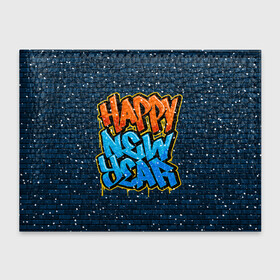 Обложка для студенческого билета с принтом С Новым Годом граффити / Happy New Year graffiti в Санкт-Петербурге, натуральная кожа | Размер: 11*8 см; Печать на всей внешней стороне | Тематика изображения на принте: graffiti | wall | граффити | зима | новый год | рождество | снег | снежинка | стена