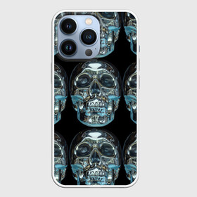 Чехол для iPhone 13 Pro с принтом Skulls pattern 2028 в Санкт-Петербурге,  |  | Тематика изображения на принте: fashion | future | pattern | skull | vanguard | авангард | будущее | мода | стекло | узор | череп