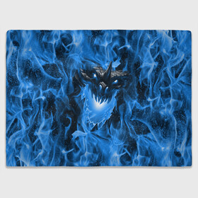 Плед 3D с принтом Дракон в синем пламени Dragon in blue flame в Санкт-Петербурге, 100% полиэстер | закругленные углы, все края обработаны. Ткань не мнется и не растягивается | Тематика изображения на принте: dragon | дракон | миф | монстр | огонь | пламя | фэнтези