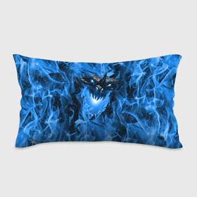 Подушка 3D антистресс с принтом Дракон в синем пламени Dragon in blue flame в Санкт-Петербурге, наволочка — 100% полиэстер, наполнитель — вспененный полистирол | состоит из подушки и наволочки на молнии | Тематика изображения на принте: dragon | дракон | миф | монстр | огонь | пламя | фэнтези