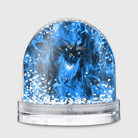 Игрушка Снежный шар с принтом Дракон в синем пламени Dragon in blue flame в Санкт-Петербурге, Пластик | Изображение внутри шара печатается на глянцевой фотобумаге с двух сторон | Тематика изображения на принте: dragon | дракон | миф | монстр | огонь | пламя | фэнтези