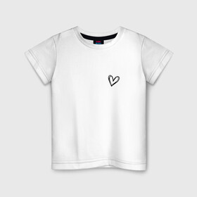 Детская футболка хлопок с принтом Сердечко крохотное в Санкт-Петербурге, 100% хлопок | круглый вырез горловины, полуприлегающий силуэт, длина до линии бедер | девушке | крохотное | любовь | на подарок | сердце | страсть
