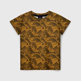 Детская футболка 3D с принтом Дикие Леопарды в Санкт-Петербурге, 100% гипоаллергенный полиэфир | прямой крой, круглый вырез горловины, длина до линии бедер, чуть спущенное плечо, ткань немного тянется | jaguar | leopard | ocelot | predator | гепард | дикая кошка | животное | зверь | кот | леопард | леопардовые пятна | оцелот | хищная кошка | хищник | ягуар
