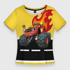 Женская футболка 3D Slim с принтом Вспыш и чудо машинки  Вспыш и Эй Джей в Санкт-Петербурге,  |  | вспыш | главный | красный | мальчик | машина | машинки | мультик | мультфильм | персонаж | чудо | эйджей
