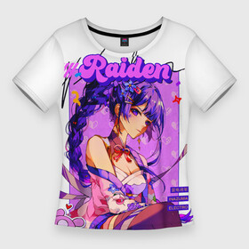 Женская футболка 3D Slim с принтом Shogun raiden на обложке журнала в Санкт-Петербурге,  |  | genshin impact | raiden | shogun | shogun raiden | venti gi | венти | геншен | геншин импакт | райден | сегун | сяо | шогун | эмпакт