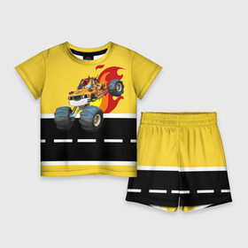 Детский костюм с шортами 3D с принтом Вспыш и чудо машинки  Рык в Санкт-Петербурге,  |  | вспыш | детский | желтый | машина | машинки | монстрак | мультик | мультфильм | персонаж | рык | чудо