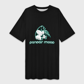 Платье-футболка 3D с принтом Panda s mood в Санкт-Петербурге,  |  | африка | бивни | животные | злой | злость | индия | китай | настроение | неон | неоновые принты | панда | природа | саванна | светящиеся | сердится