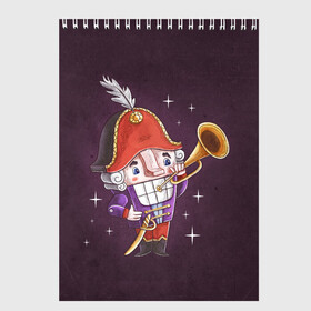 Скетчбук с принтом Рождественский Щелкунчик в Санкт-Петербурге, 100% бумага
 | 48 листов, плотность листов — 100 г/м2, плотность картонной обложки — 250 г/м2. Листы скреплены сверху удобной пружинной спиралью | Тематика изображения на принте: nut cracker | nutcracker | новогодний | новогодняя сказка | новый год | рождество | сказка | снежинка | щелкунчик