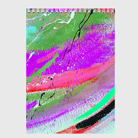Скетчбук с принтом Красочный взрыв в Санкт-Петербурге, 100% бумага
 | 48 листов, плотность листов — 100 г/м2, плотность картонной обложки — 250 г/м2. Листы скреплены сверху удобной пружинной спиралью | абстракция | краски | пестрый | хаос | цветной