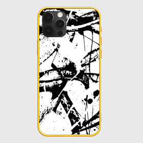 Чехол для iPhone 12 Pro с принтом GRUNGE TRIP в Санкт-Петербурге, силикон | область печати: задняя сторона чехла, без боковых панелей | Тематика изображения на принте: grunge | абстракция | граундж | грязный | кляксы | пестрый | черно белый