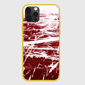 Чехол для iPhone 12 Pro с принтом CRAZY RED в Санкт-Петербурге, силикон | область печати: задняя сторона чехла, без боковых панелей | абстракция | красно белый | красный | пестрый | царапины