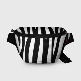 Поясная сумка 3D с принтом ZeBRO в Санкт-Петербурге, 100% полиэстер | плотная ткань, ремень с регулируемой длиной, внутри несколько карманов для мелочей, основное отделение и карман с обратной стороны сумки застегиваются на молнию | зебра | пестрый | полосатый | узор | черно белое