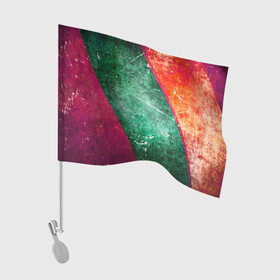 Флаг для автомобиля с принтом ТРИ УДОВОЛЬСТВИЯ в Санкт-Петербурге, 100% полиэстер | Размер: 30*21 см | граундж | полосы | поцарапанный | урбан | цветной