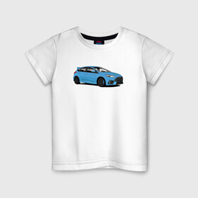 Детская футболка хлопок с принтом Ford Focus RS art в Санкт-Петербурге, 100% хлопок | круглый вырез горловины, полуприлегающий силуэт, длина до линии бедер | Тематика изображения на принте: focus | focusrs | ford | fordfocus | rs
