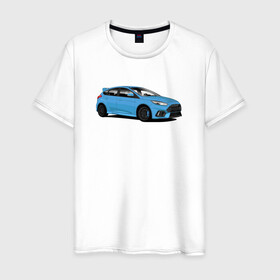 Мужская футболка хлопок с принтом Ford Focus RS art в Санкт-Петербурге, 100% хлопок | прямой крой, круглый вырез горловины, длина до линии бедер, слегка спущенное плечо. | focus | focusrs | ford | fordfocus | rs