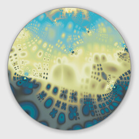 Круглый коврик для мышки с принтом Коллекция Journey Бриз 126-2 в Санкт-Петербурге, резина и полиэстер | круглая форма, изображение наносится на всю лицевую часть | Тематика изображения на принте: abstraction | blue | color | fractal | yellow | абстракция | желтый | на витрину | фрактал | цветной