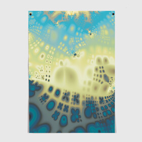 Постер с принтом Коллекция Journey Бриз 126-2 в Санкт-Петербурге, 100% бумага
 | бумага, плотность 150 мг. Матовая, но за счет высокого коэффициента гладкости имеет небольшой блеск и дает на свету блики, но в отличии от глянцевой бумаги не покрыта лаком | Тематика изображения на принте: abstraction | blue | color | fractal | yellow | абстракция | желтый | на витрину | фрактал | цветной