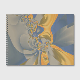 Альбом для рисования с принтом Орхидеи Небо и песок Абстракция 403-1 в Санкт-Петербурге, 100% бумага
 | матовая бумага, плотность 200 мг. | Тематика изображения на принте: abstraction | blue | flowers | fractal | ornament | pattern | yellow | абстракция | желтый | орнамент | узор | фрактал | цветы