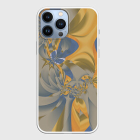 Чехол для iPhone 13 Pro Max с принтом Орхидеи. Небо и песок. Абстракция. 403 1. в Санкт-Петербурге,  |  | abstraction | blue | flowers | fractal | ornament | pattern | yellow | абстракция | желтый | орнамент | узор | фрактал | цветы