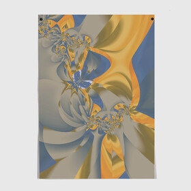 Постер с принтом Орхидеи Небо и песок Абстракция 403-1 в Санкт-Петербурге, 100% бумага
 | бумага, плотность 150 мг. Матовая, но за счет высокого коэффициента гладкости имеет небольшой блеск и дает на свету блики, но в отличии от глянцевой бумаги не покрыта лаком | abstraction | blue | flowers | fractal | ornament | pattern | yellow | абстракция | желтый | орнамент | узор | фрактал | цветы