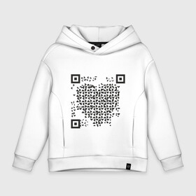 Детское худи Oversize хлопок с принтом QR Love в Санкт-Петербурге, френч-терри — 70% хлопок, 30% полиэстер. Мягкий теплый начес внутри —100% хлопок | боковые карманы, эластичные манжеты и нижняя кромка, капюшон на магнитной кнопке | Тематика изображения на принте: coronavirus | covid | covid19 | l | qr code | qr код | sputnik | вакцина | вакцинация | вирус | здоровье | изоляция | иммунитет | карантин | ковид | код | корона | коронавирус | маркировка | маска | пандемия | паспорт