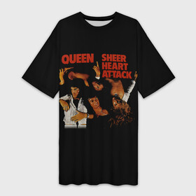 Платье-футболка 3D с принтом Sheer Heart Attack  Queen в Санкт-Петербурге,  |  | freddie mercury | paul rodgers | queen | quen | альбом | брайан мэй | глэм | джон дикон | квин | королева | куин | меркури | меркьюри | музыкант | мэркури | певец | песня | поп | роджер тейлор | рок группа | фаррух булсара