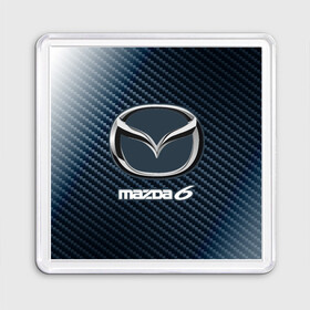 Магнит 55*55 с принтом MAZDA 6 - Карбон в Санкт-Петербурге, Пластик | Размер: 65*65 мм; Размер печати: 55*55 мм | auto | logo | mazda | mazda 6 | moto | symbol | авто | автомобиль | гонки | знак | карбон | лого | логотип | логотипы | мазда | марка | машина | мото | символ | символы