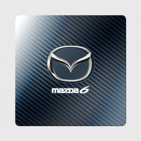 Магнит виниловый Квадрат с принтом MAZDA 6 - Карбон в Санкт-Петербурге, полимерный материал с магнитным слоем | размер 9*9 см, закругленные углы | auto | logo | mazda | mazda 6 | moto | symbol | авто | автомобиль | гонки | знак | карбон | лого | логотип | логотипы | мазда | марка | машина | мото | символ | символы