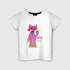 Детская футболка хлопок с принтом Kissy Missy Poppy Playtime в Санкт-Петербурге, 100% хлопок | круглый вырез горловины, полуприлегающий силуэт, длина до линии бедер | huggy | kissy | missy | playtime | poppy | wuggy | вагги | ваги | киси | кисси | миси | мисси | хагги | хаги