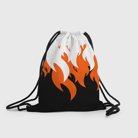 Рюкзак-мешок 3D с принтом Оранжевый Огонь в Санкт-Петербурге, 100% полиэстер | плотность ткани — 200 г/м2, размер — 35 х 45 см; лямки — толстые шнурки, застежка на шнуровке, без карманов и подкладки | минимализм | огонь | оранжевый огонь | пламя | рисунок